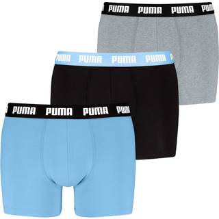 PUMA Boxer Briefs (3-Pack) Men, Clothing, Grey Melange/Light Blue, 4