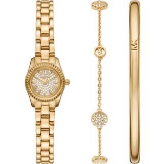 Michael Kors Micro Lexington Quartz Crystal Pave Dial Steel Strap Women's Watch MK4944SET