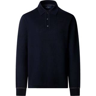 Hackett Hackett Hackett bomuld-silke Langærmet tekstureret strikpoloshirt - X-Large