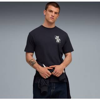 PUMA Graphic Card Play Relaxed Tee Men, Clothing, New Navy, XS
