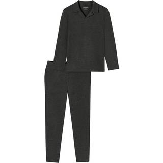 Schiesser Herren Pyjama blau Baumwolle & Mix unifarben