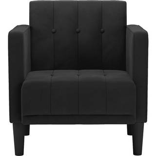 sofastol med armlæn 53 cm fløjl sort