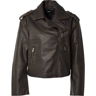 Gina Tricot-Short pu biker jacket-korte frakker-Brun-XS-Dame