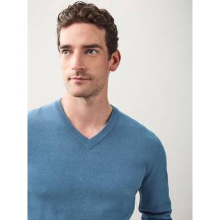 Next Blue Regular Fit Soft Touch V-Neck Sweater