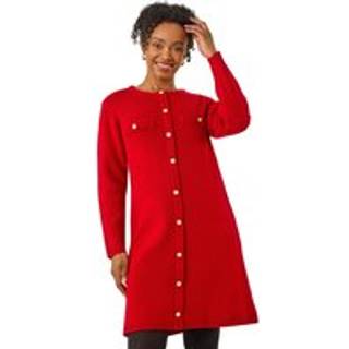 Roman Roman Red Petite Petite Button Detail Knit Dress - 38