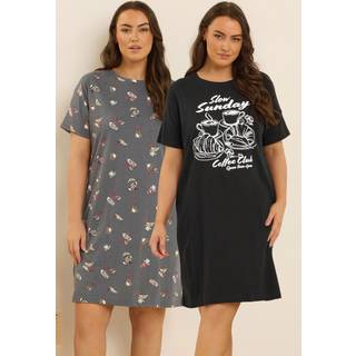 Yours Curve Yours Curve Coffee Club T-shirts 2 Pakke
