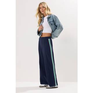PixieGirl Petite PixieGirl Petite Blue Side Stripe Tapered Wide Leg Trousers