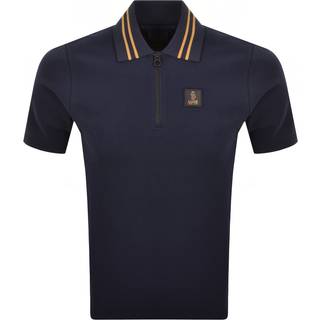 Luke 1977 Throop Zip Polo T Shirt Navy