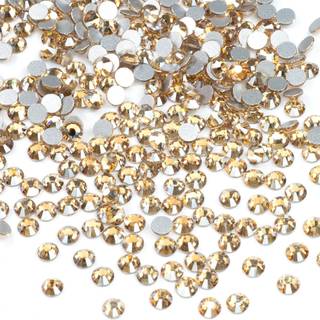 2880 stk SS10 2,8 mm Champagne Golden Flatback Rhinestones bulk K9 Glas Guld Nail Art Perler Runde Perler Negle Krystaller Sten Diamanter Negle C