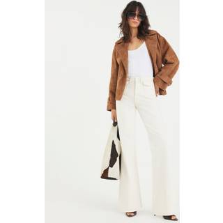 River Island River Island Cream Relaxed High Waisted Flare Jeans