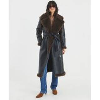 River Island River Island Faux Shearling Belted Trench Jacket