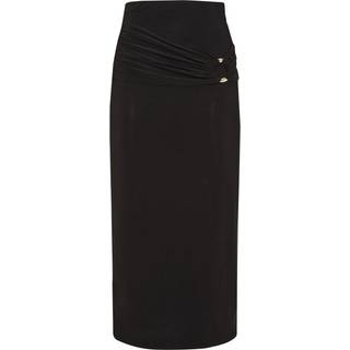 Lts Tall Black Buckle Drape Maxi Skirt Size 14