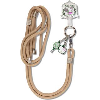 Sonix x Sanrio | Crossbody-telefonrem med charms | Justerbar universal reb-snor til mobiltelefon | Beige ledning | Hello Kitty Tennis