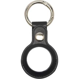 AirTag holder i kunstlæder med nøglering - Sort