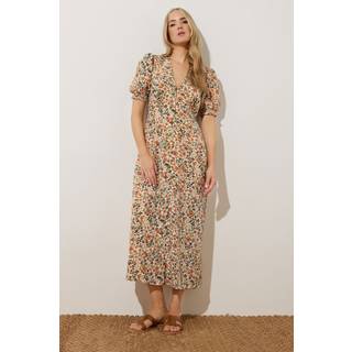 Lts Tall Rust Orange Ditsy Floral Tea Maxi Dress 16 Lts | Tall Women's Maxi Dresses