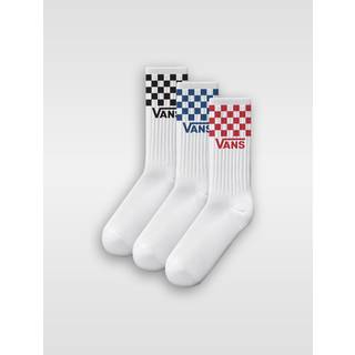 Vans - Classic Check Crew Socks (3 pairs), Man, White, Size: S (34.5-38) - White - S (34.5-38)
