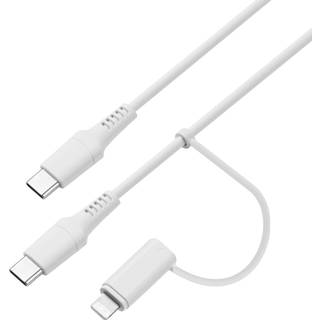 Sandstrøm USB-C til USB-C-kabel med Lightning adapter (1 meter)