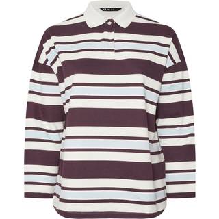 Yours Curve Yours Curve Cream Stripe Rugby Top