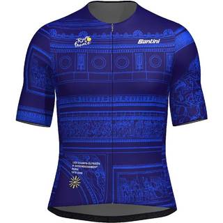 Santini TDF Arrivée Arc De Triomphe Jersey Cykeljersey størrelse M farve blå