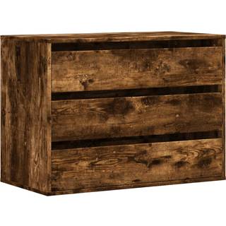 kommode til hjørne 80x41x58 cm konstrueret træ røget egetræ