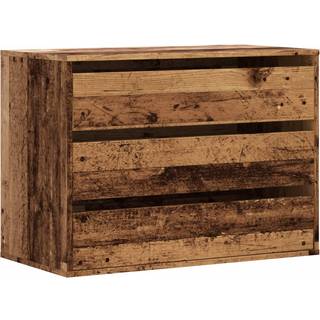 kommode til hjørne 80x41x58 cm konstrueret træ antikt træ