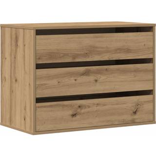 kommode til hjørne 80x41x58 cm konstrueret træ egetræsfarve