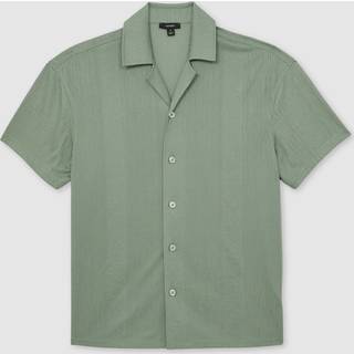 Reiss Reiss Ando Jacquard-stribet skjorte med cubansk krave - Small