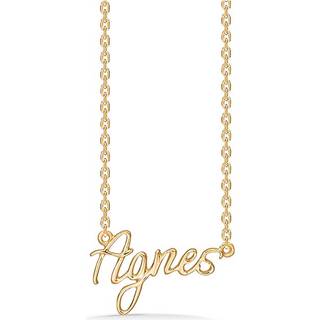 Navnehalskæde i forgyldt sølv - Agnes