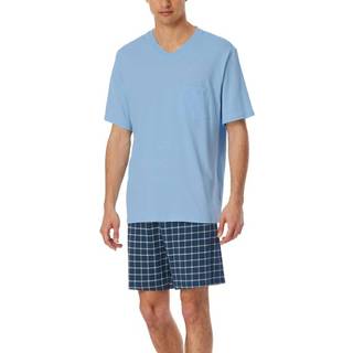 Schiesser Comfort Essentials V-Neck Short Pyjamas - Navy/Blue - 50