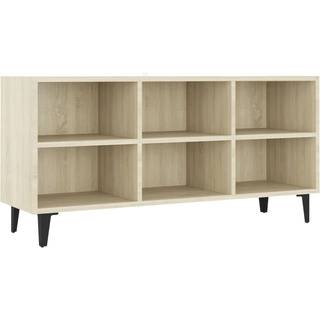 tv-skab med metalben 103,5x30x50 cm sonoma-eg