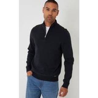 Threadbare Threadbare Black Cotton Blend Knitted Quarter Zip Jumper