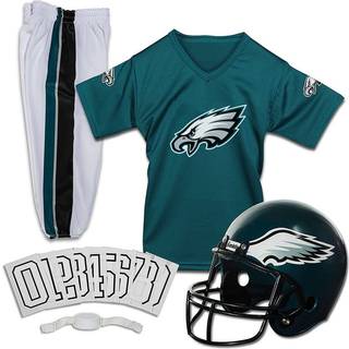 Franklin Sports Philadelphia Eagles Brnefodbolduniformst - NFL ungdomsfodboldkostume til drenge og piger - St inkluderer hjelmtrje og bukser