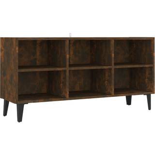 tv-bord med metalben 103,5x30x50 cm sonoma-eg