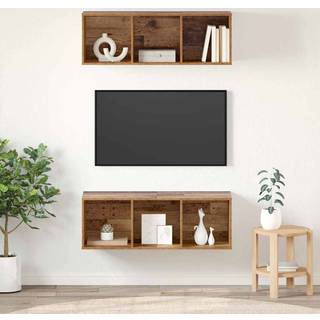 TV-møbelsæt 2 pcs Gammelt træ 37 x 37 x 107 cm Konstrueret træ