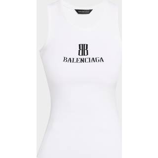 Balenciaga Nano BB knitted tank top - white - M