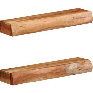 Væghylder 2 Stk. Massivt Akacietræ - 60 x 17 x 8 cm