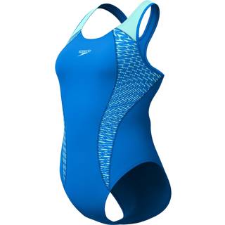 Speedo Women's Placement Laneback Badedragt Damer størrelse 46 farve blå