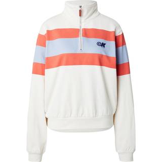 Rugby Stripe 1/4 Zip Sweatshirt - White - XS
