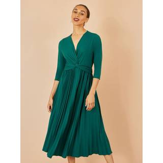 Yumi Yumi Jersey Midi-kjole med knudetalje og plisseret talje - EU 44 (UK 16)