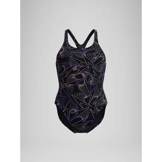 Women's Hyperboom Medalist Allover Print Swimsuit Black/Peach