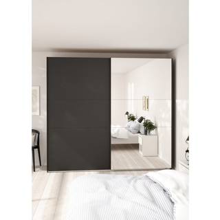 Como Garderobeskab 1 skydelåge +1 Skydelåge med spejl 245 x 220 cm - Sort