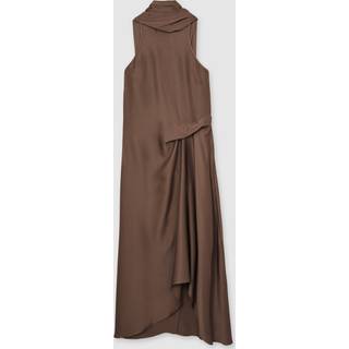 Reiss Reiss Michelle Satin Midi-kjole med indlæg og detaljer - 40