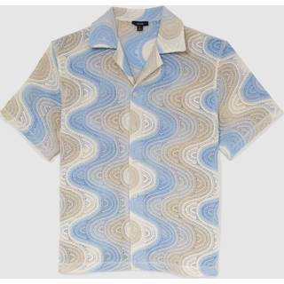 Reiss Reiss Wilson Wave-hæklet skjorte med cubansk krave - medium
