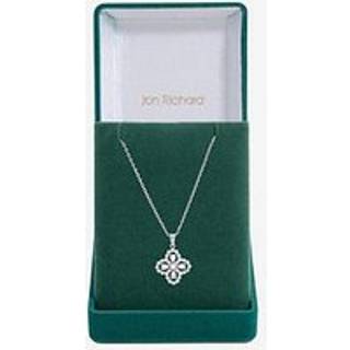 Jon Richard Jon Richard Silver Tone Cubic Zirconia Clover Pendant Gift Box