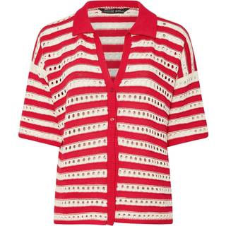 Yours Curve Yours Curve Red Limited Stripe Knitted Shirt - 50