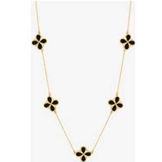 Inicio Inicio Jet Enamel Clover Necklace