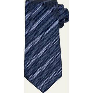 Brunello Cucinelli Regimental Stripe Silk Tie Navy