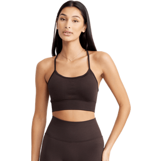 Drop Of Mindfulness Signature Seamless Bra, , Dark Brown