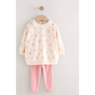 Next Light Pink Ditsy Floral Collar Sweatshirt and Leggings Set (3mths-7yrs)