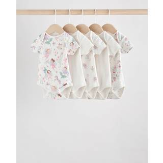 Next Ecru Fairy Baby Long Sleeve Bodysuits 3 Pack